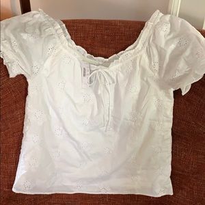 J. Crew Square neck eyelet top